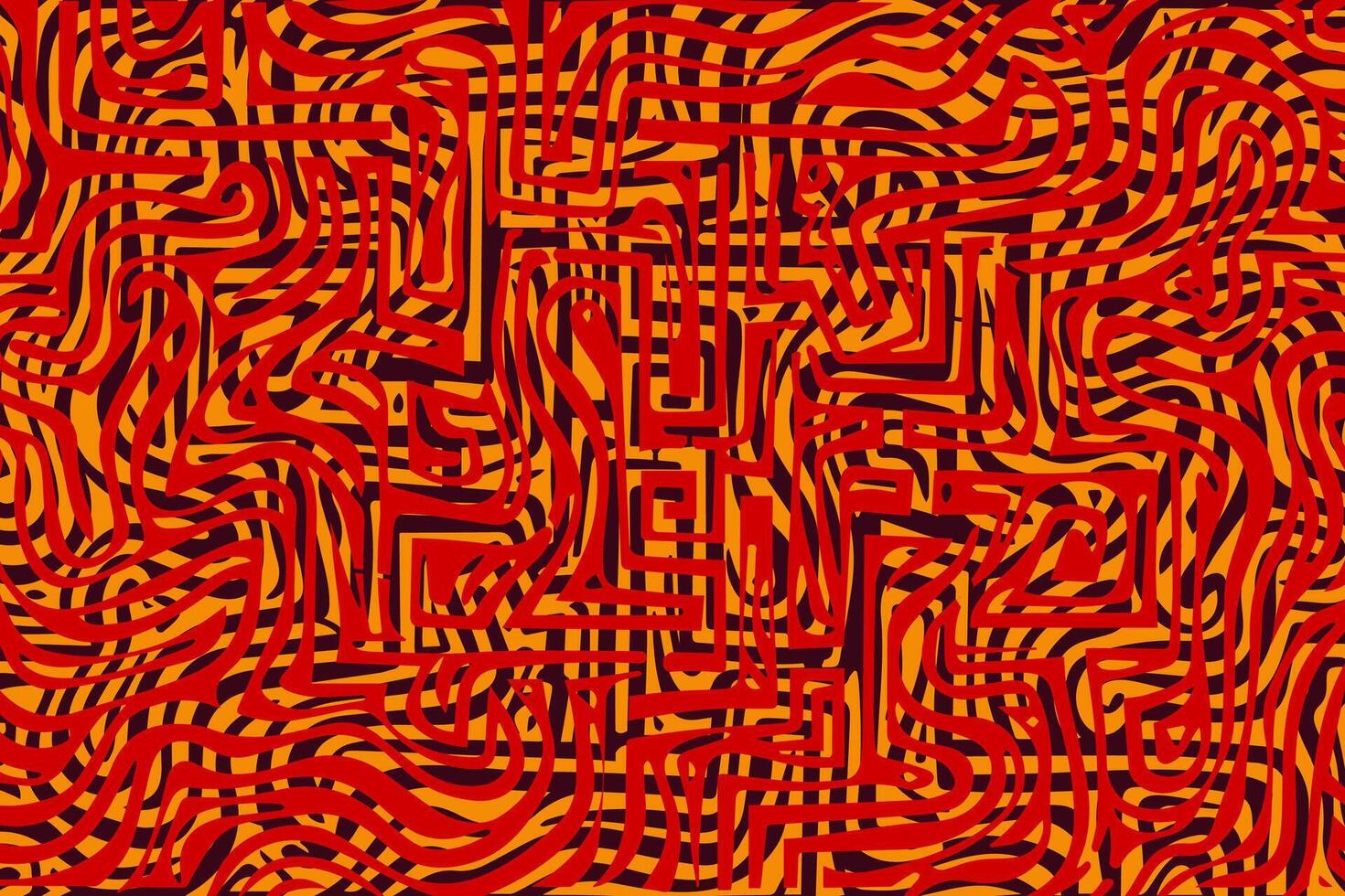 Intricate patterns of red and black lines create a mesmerizing visual effect vector