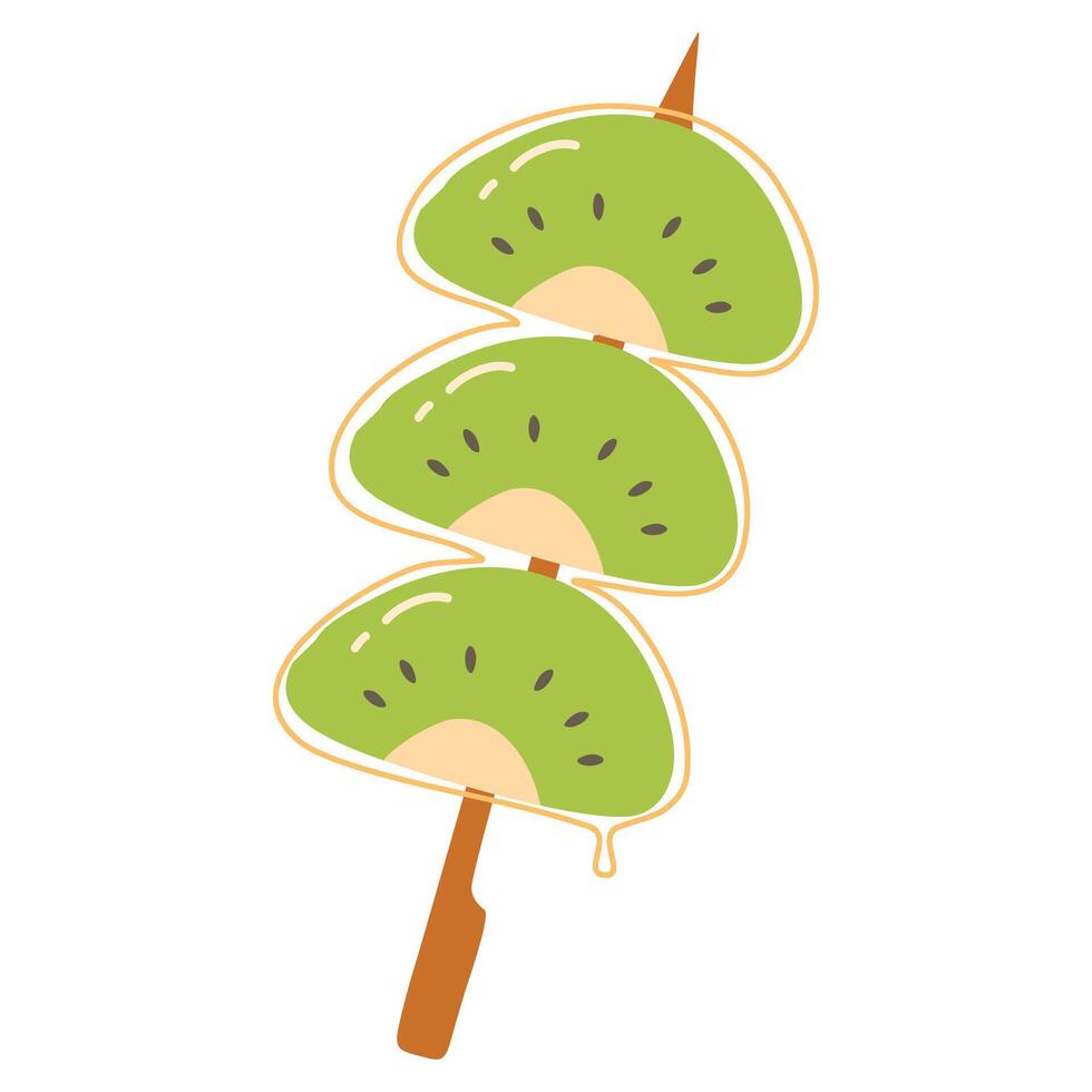 Colorful Fruit Brochette Sticks vector