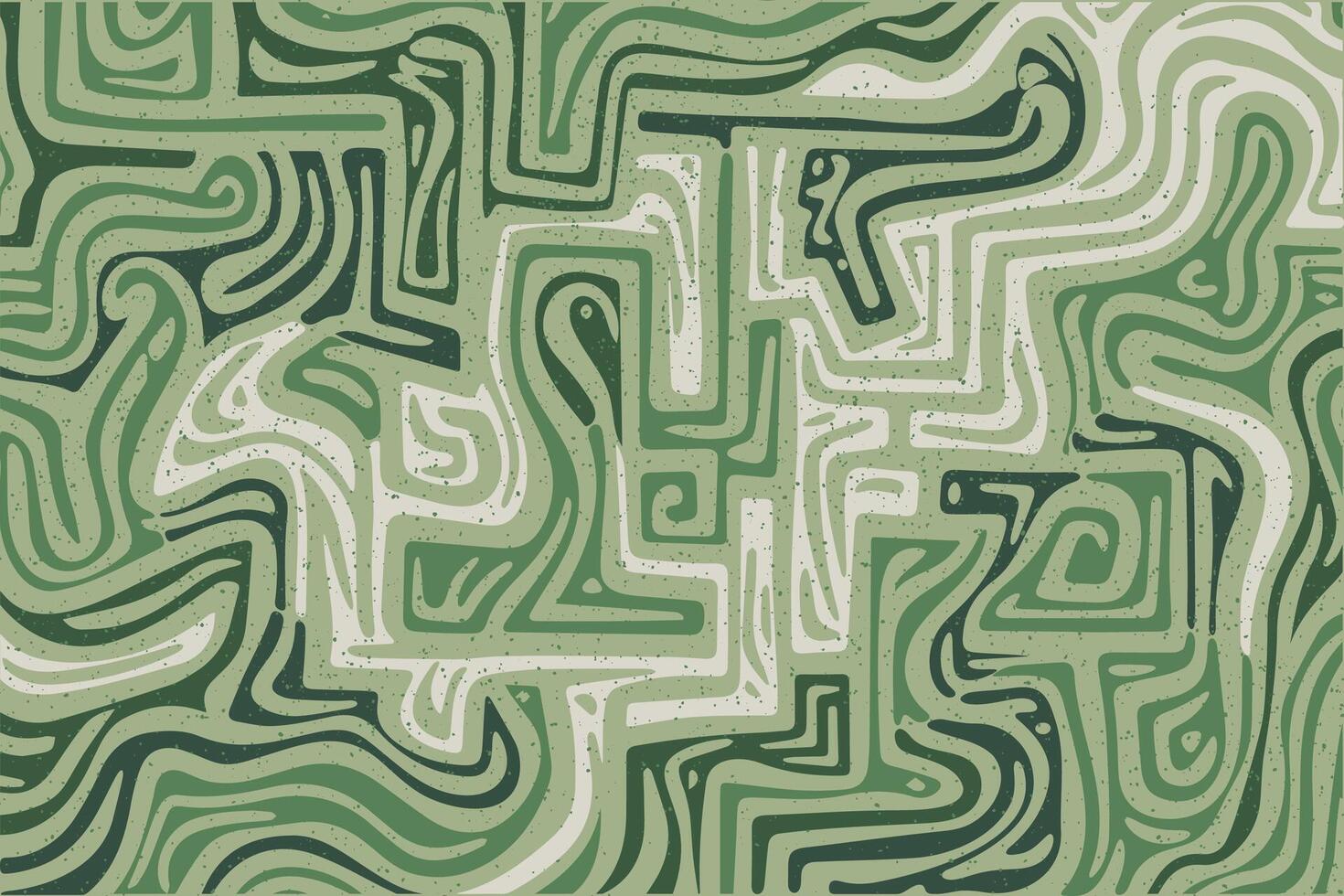 Intricate green maze pattern showcases swirling lines and organic shapes vector