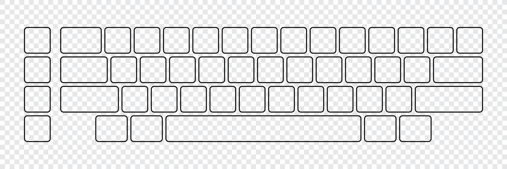 Computer keyboard button layout template for graphic use. Modern computer keyboard, illustration vector