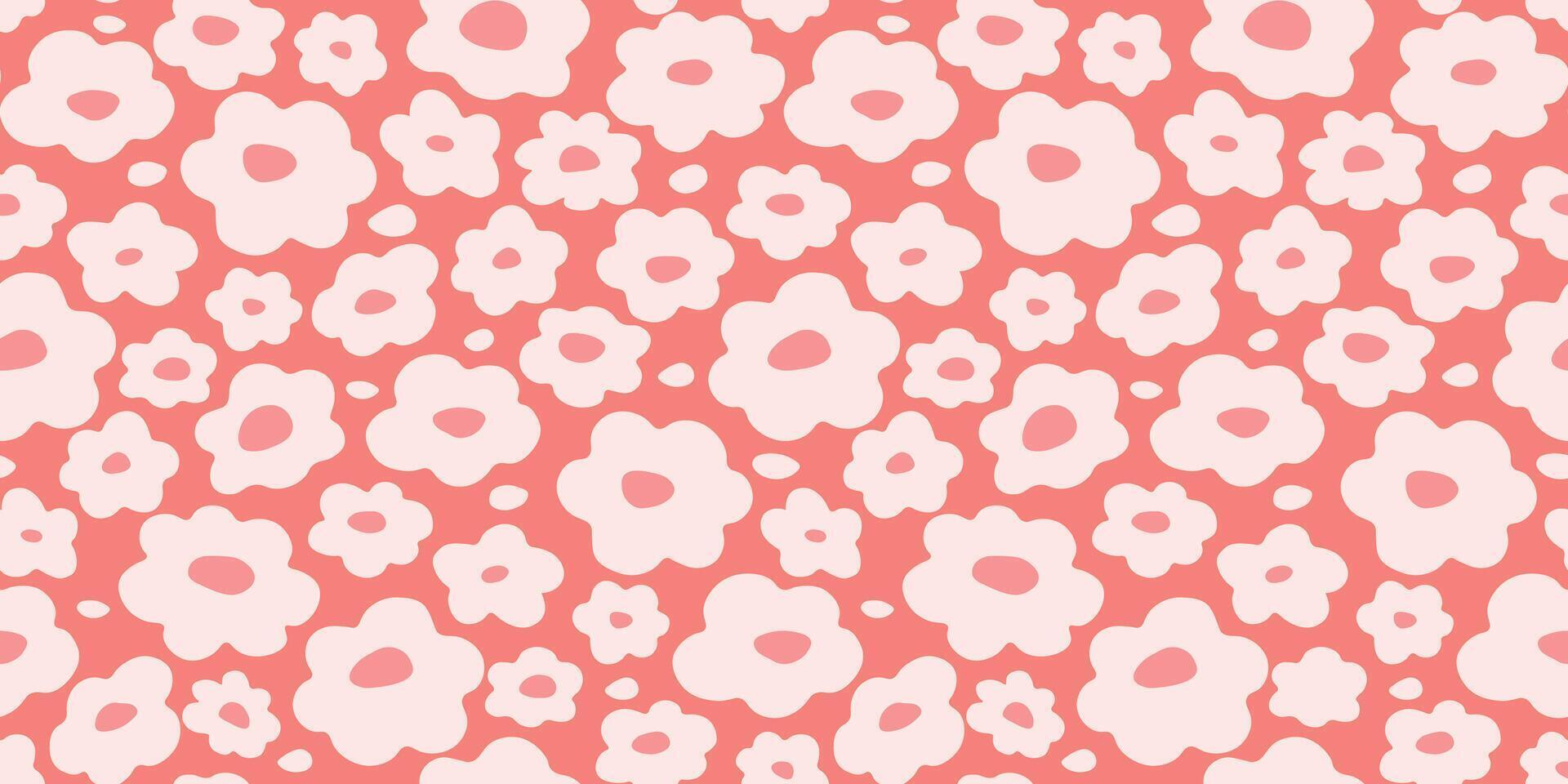 Seamless pattern with abstract flowers. vector