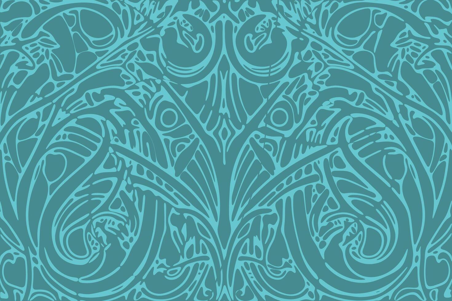 Decorative intricate patterns in vibrant teal showcasing artistic design inspiration vector