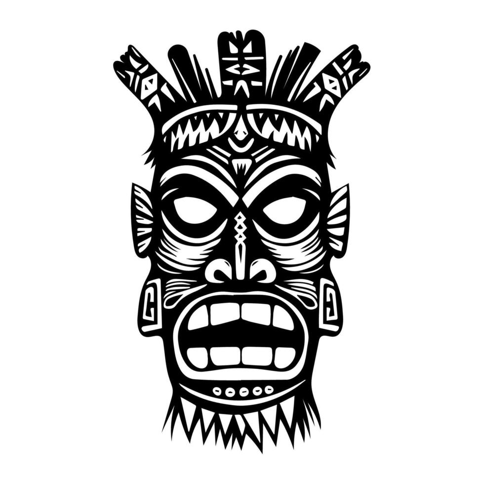 Intricate tribal mask design showcasing cultural heritage and artistic expression vector