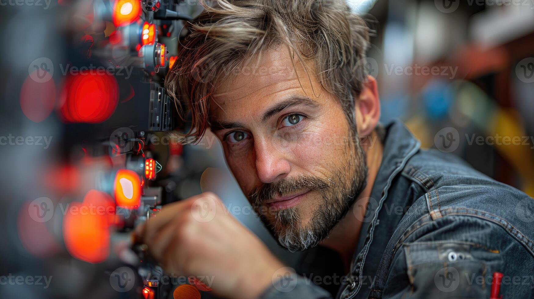 A Focused Technician Working on Complex Machinery photo