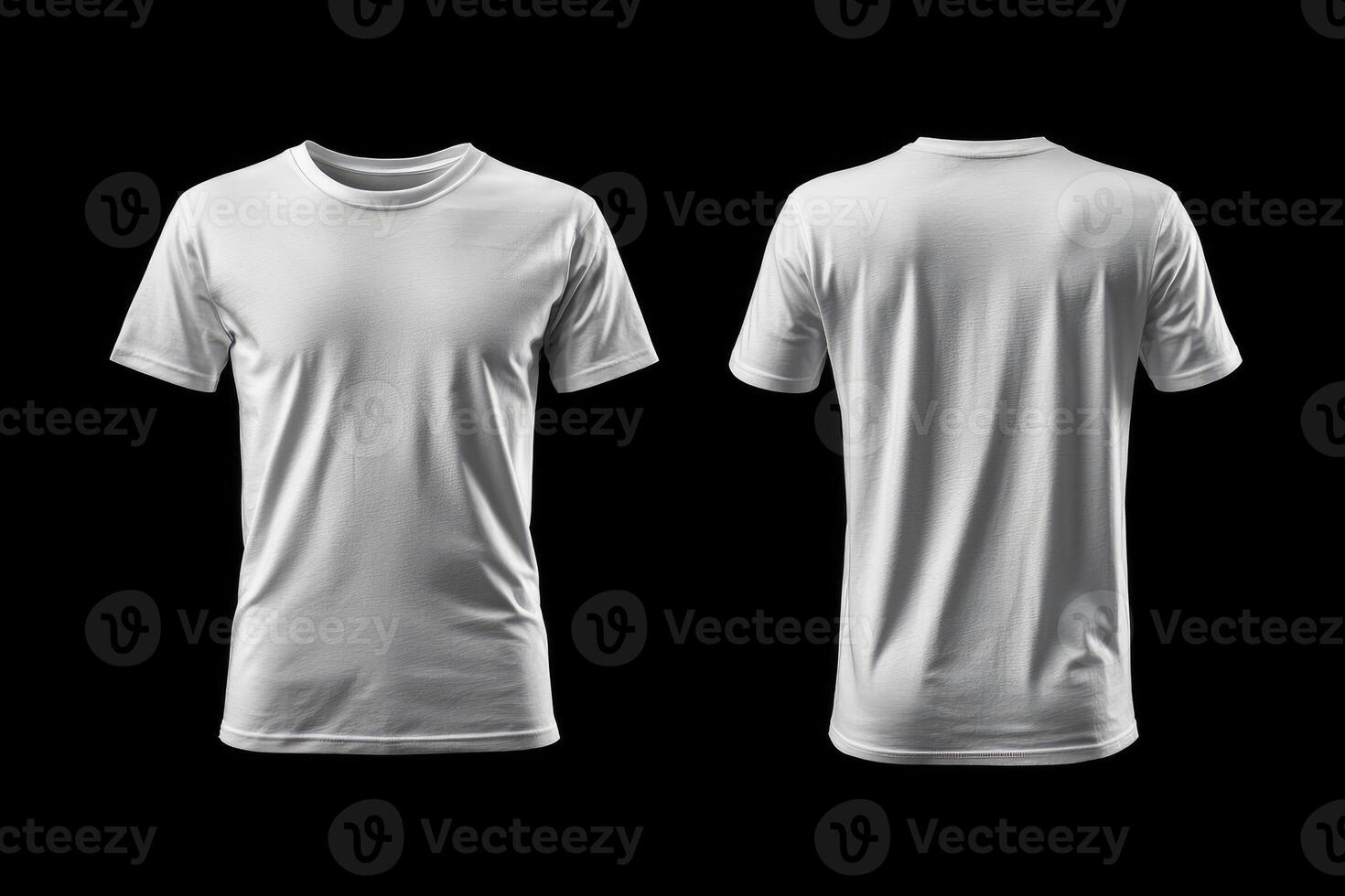 White Mens T Shirt Front And Back View photo