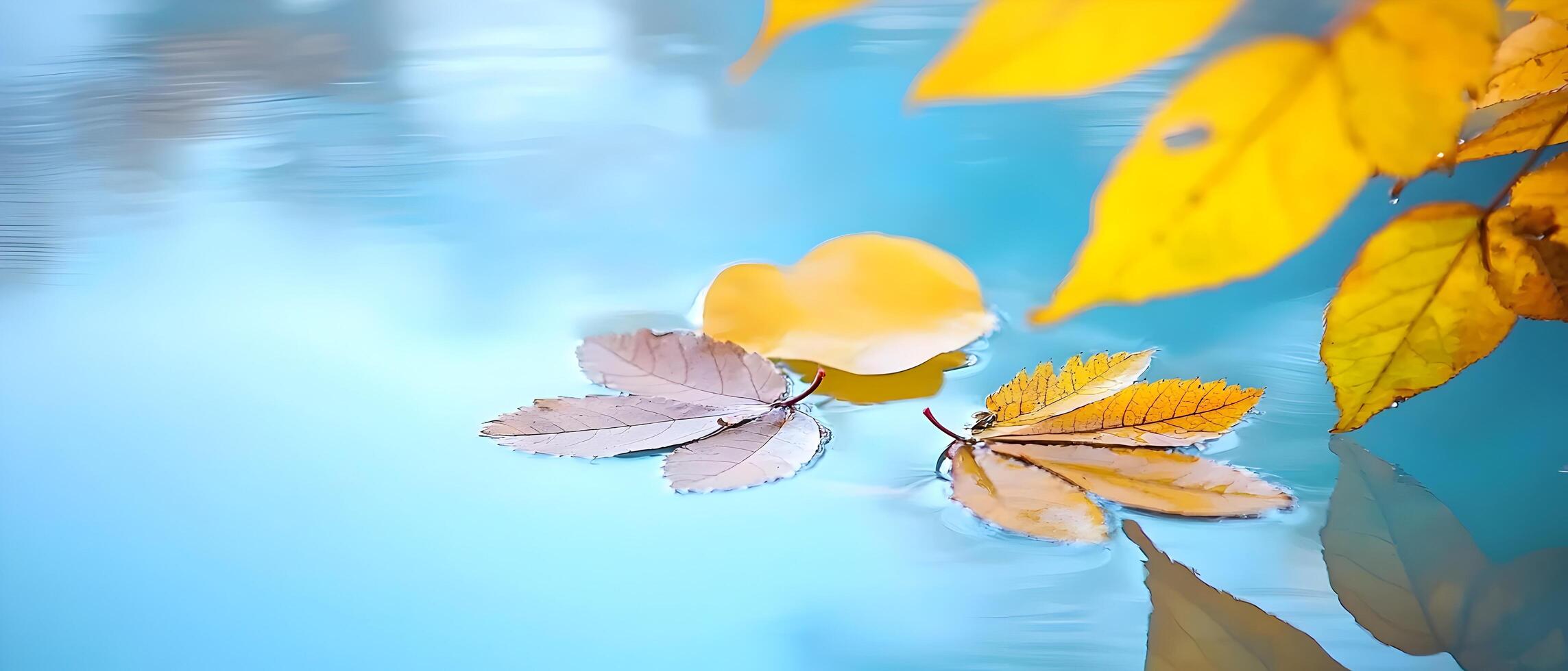 un hoja es flotante en el agua foto