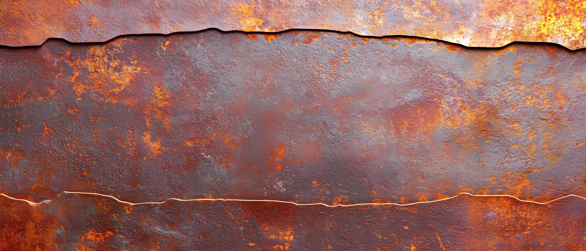 A rusty metal surface with a line of rust on it photo