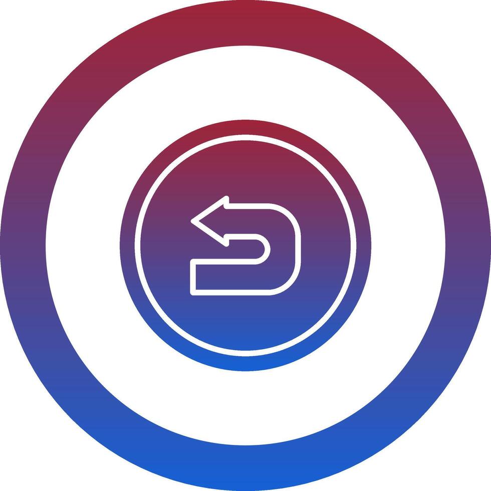 Back icon. colored outline icon style. vector