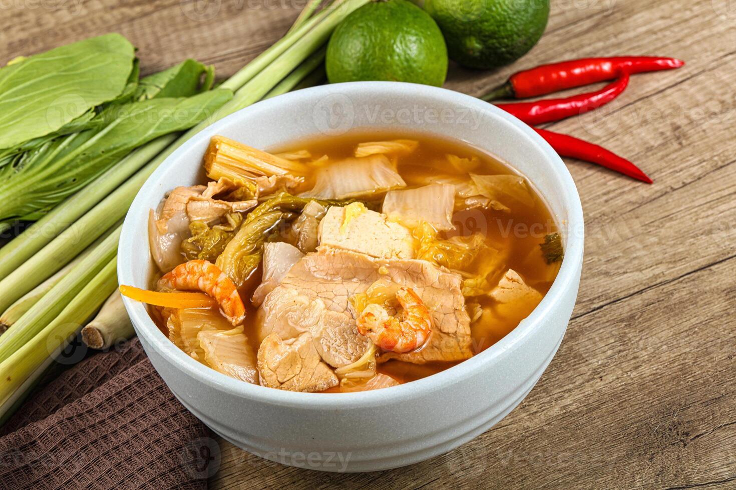 A bowl of soup photo