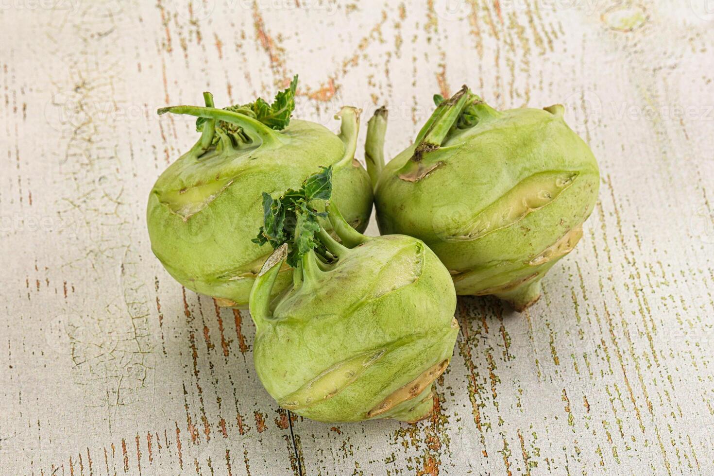 Three green vegetables on a table photo