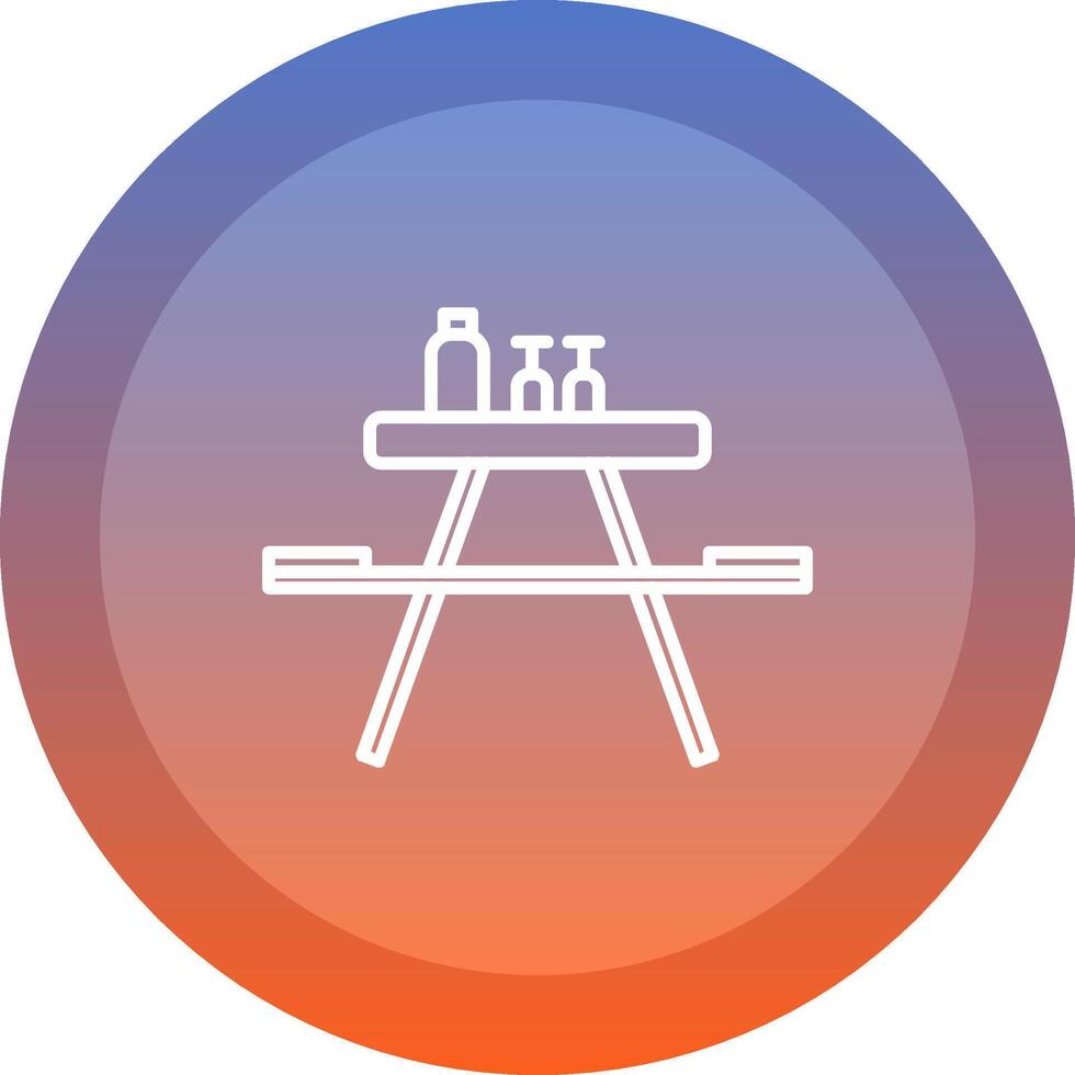 Picnic Table icon. colored outline icon style. vector