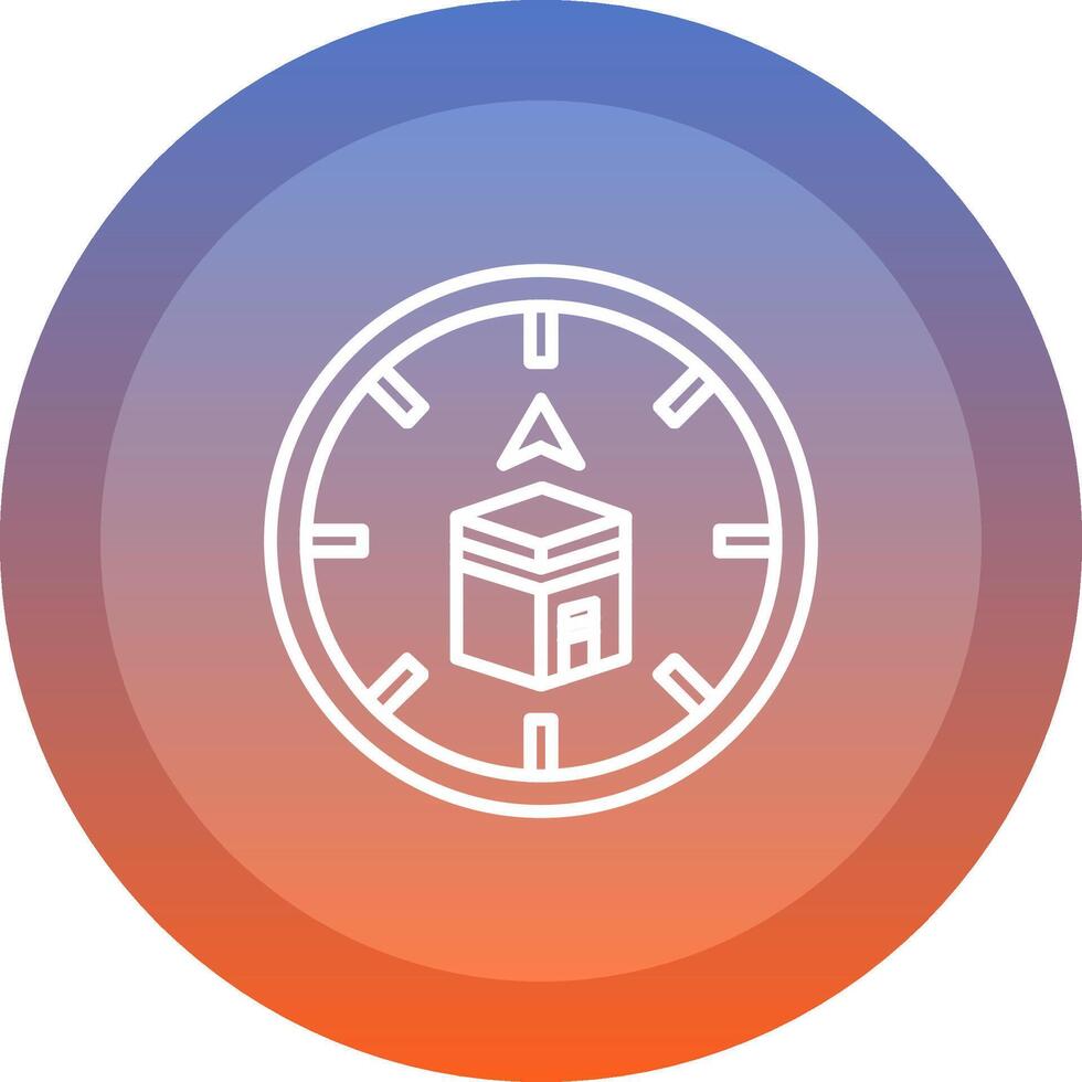Qibla icon. colored outline icon style. vector