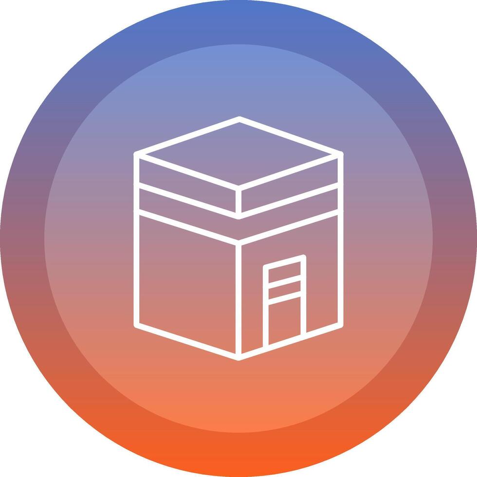 Kaaba icon. colored outline icon style. vector