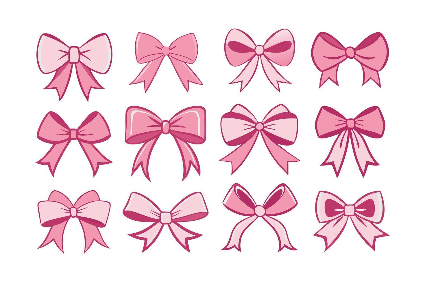 Coquette Bow Valentines Bundle Cute Girly Valentine Clipart for Cricut and Sublimation. vector