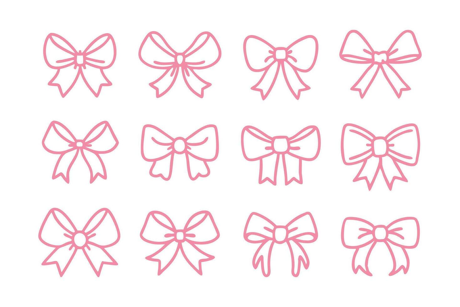 Coquette Bow Valentines Day Bundle Cute Girly Valentine Clipart for Cricut. vector