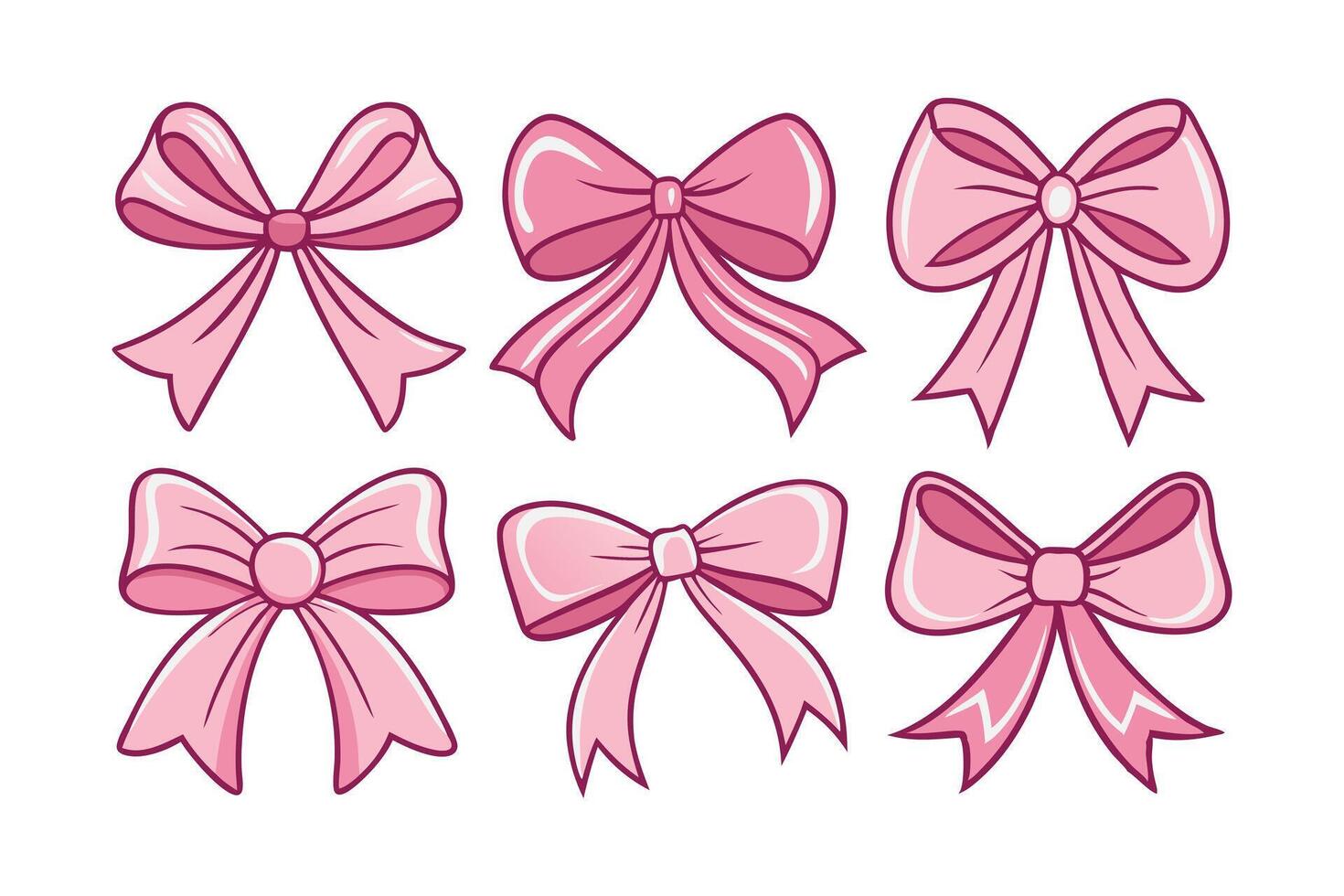 Coquette Bow Valentine's Day set vector
