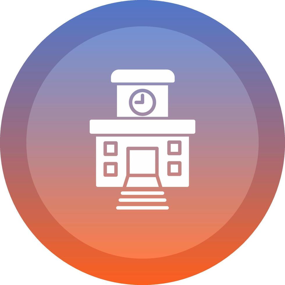 Train Station icon. colored outline icon style. vector