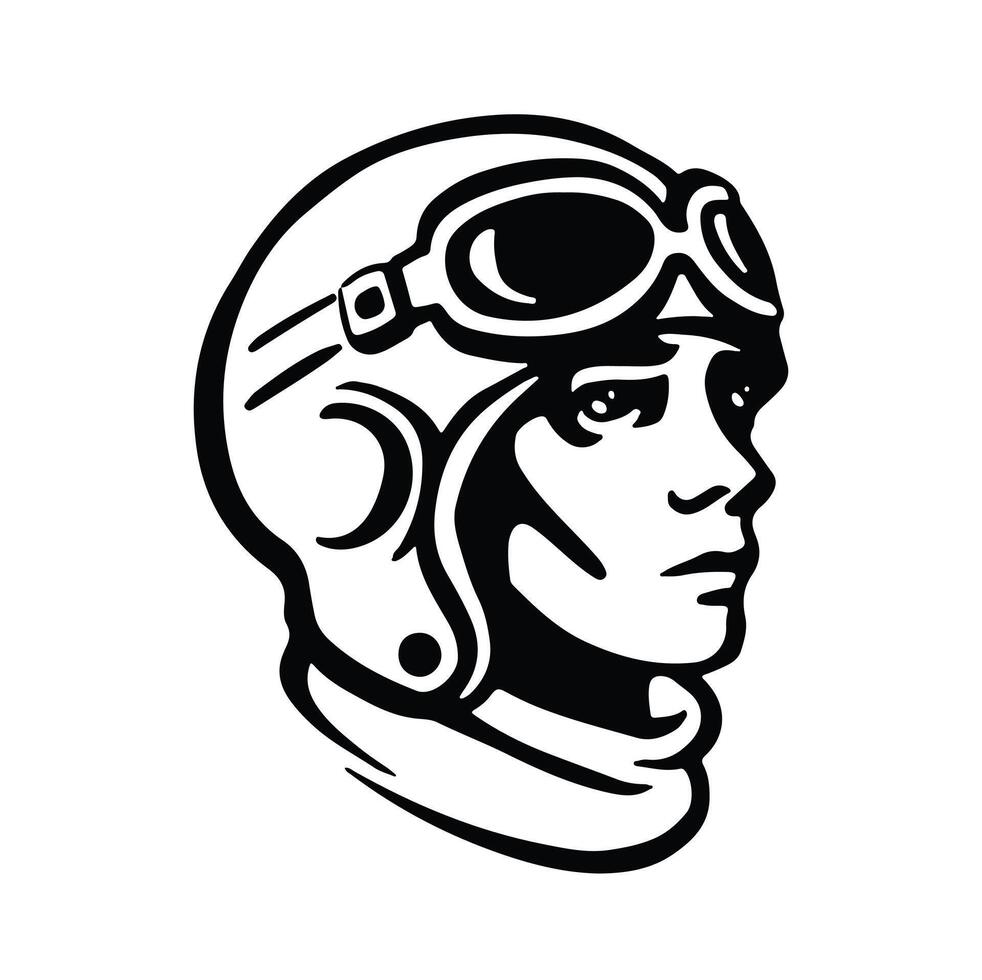 icon symbol pilot aviator civil monochrome vector