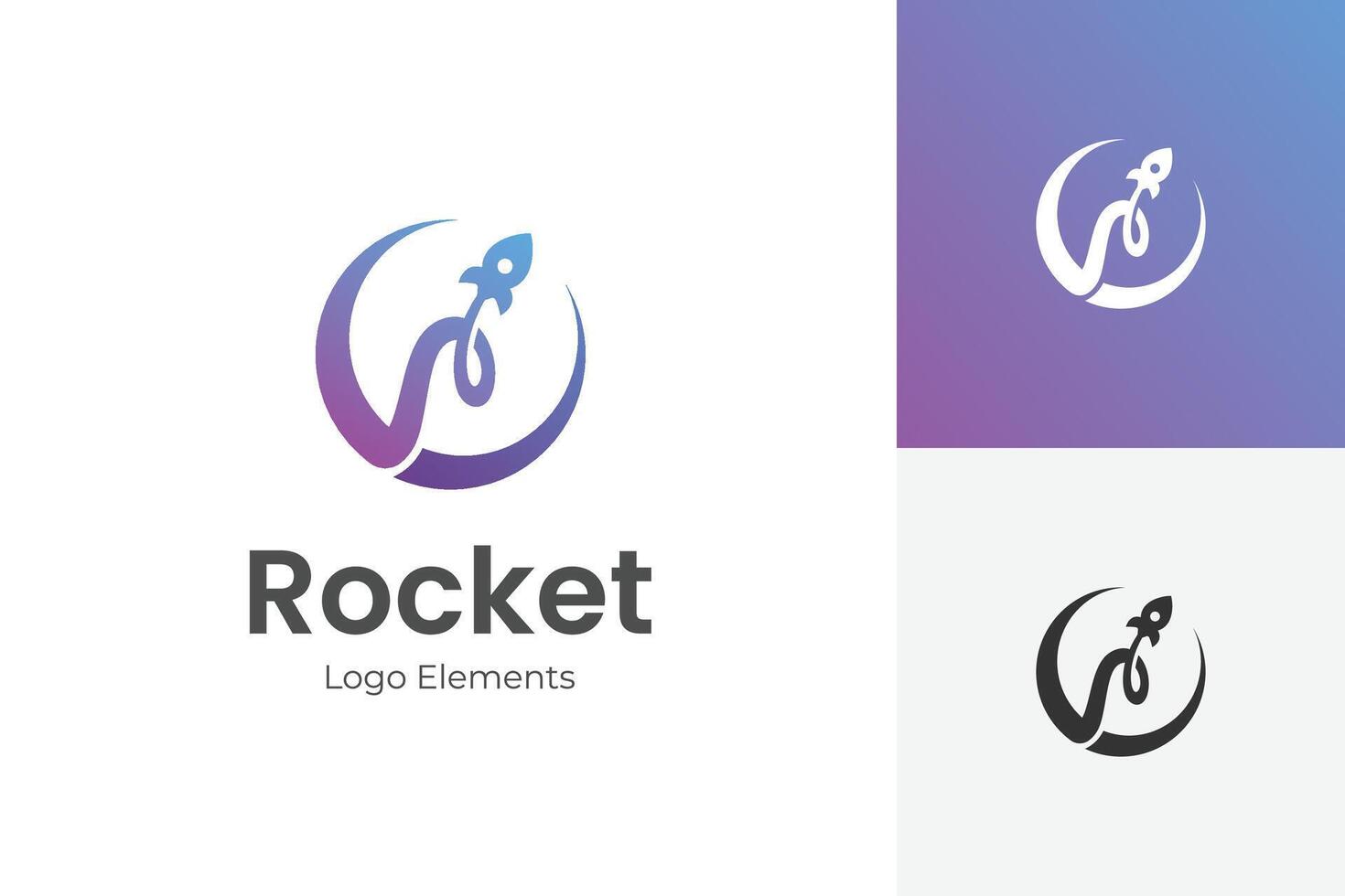 Modern logos of Rocket launch logo icon design with booster explore graphic concept symbols for astronomy, technology, business start-up logo elements vector