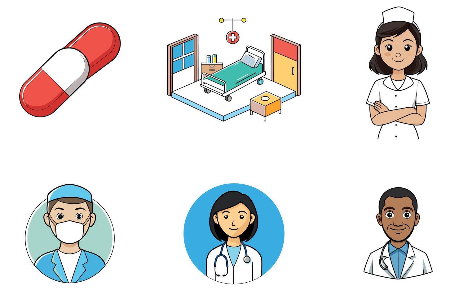 Adorable Kitten Medicine Bundle A Cute Collection Icons vector