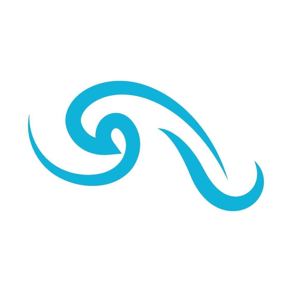 a wave logo with blue waves icon vector
