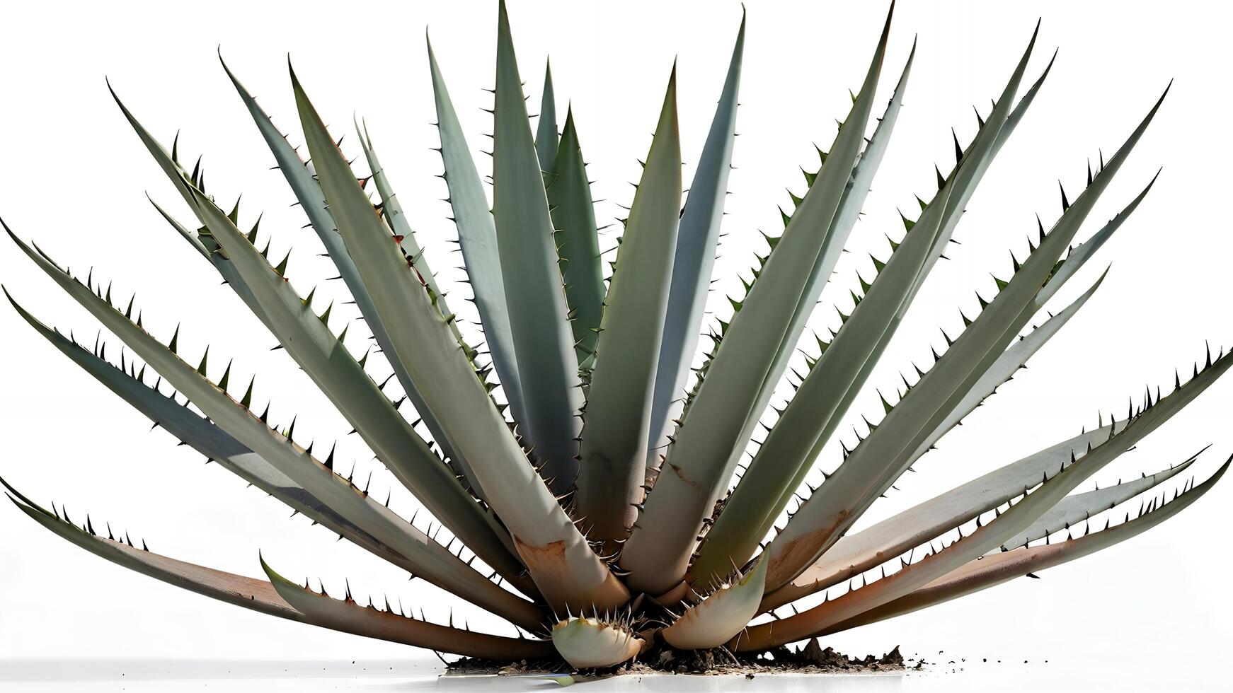 Isolated agave plant with sharp leaves. photo