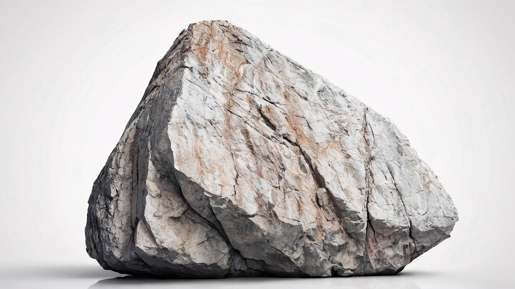 Large grey rock isolated on white background. photo