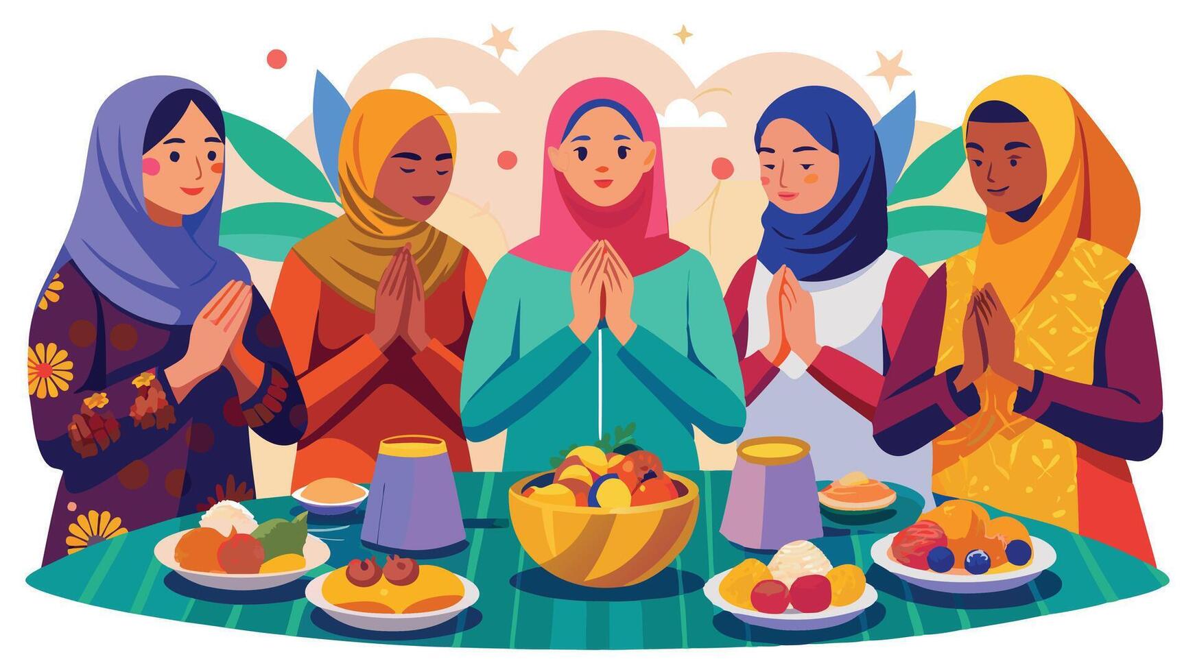 Ramadan Kareem design on green Islamic background vector