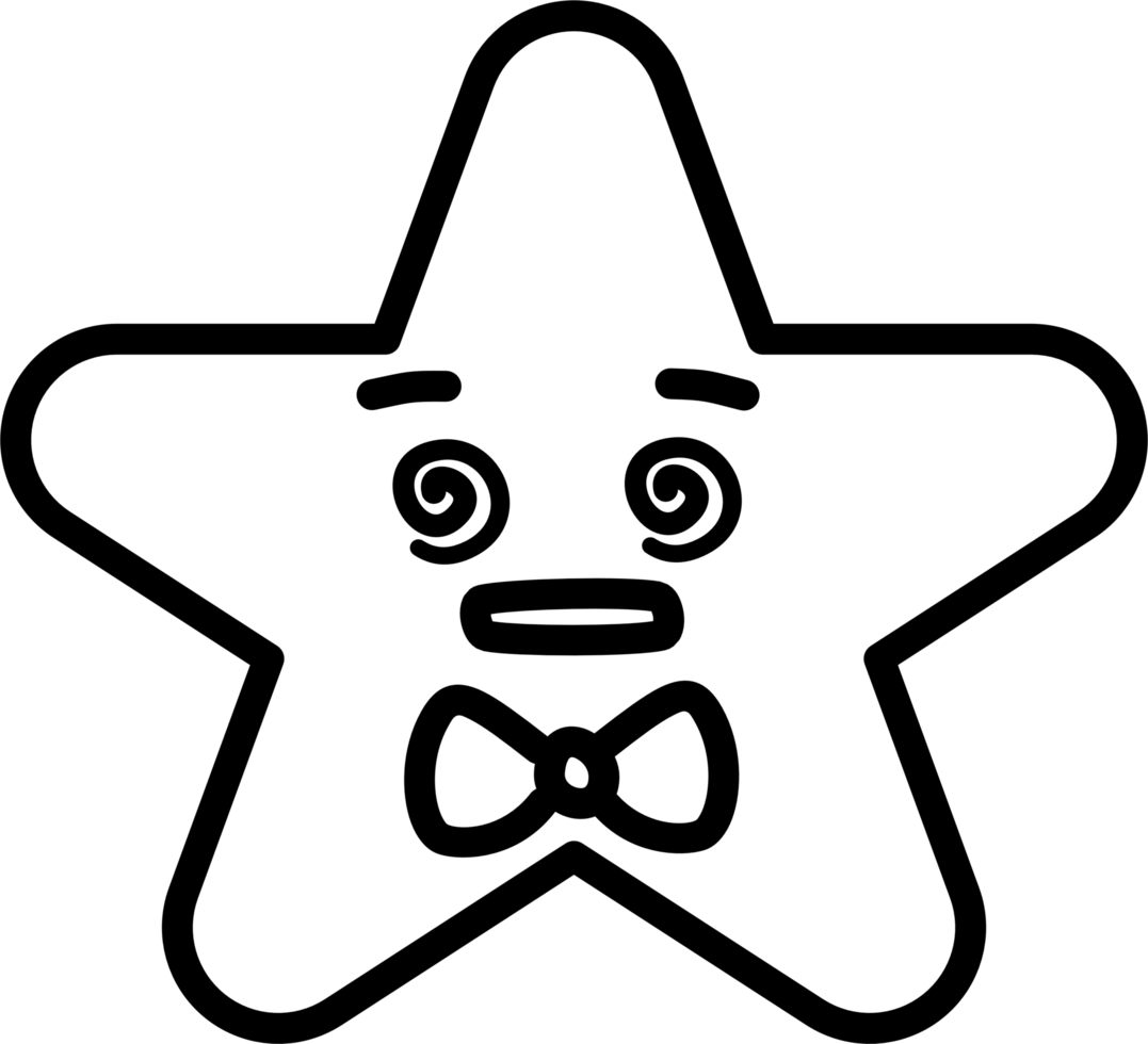 Dizzy star emoji outline png