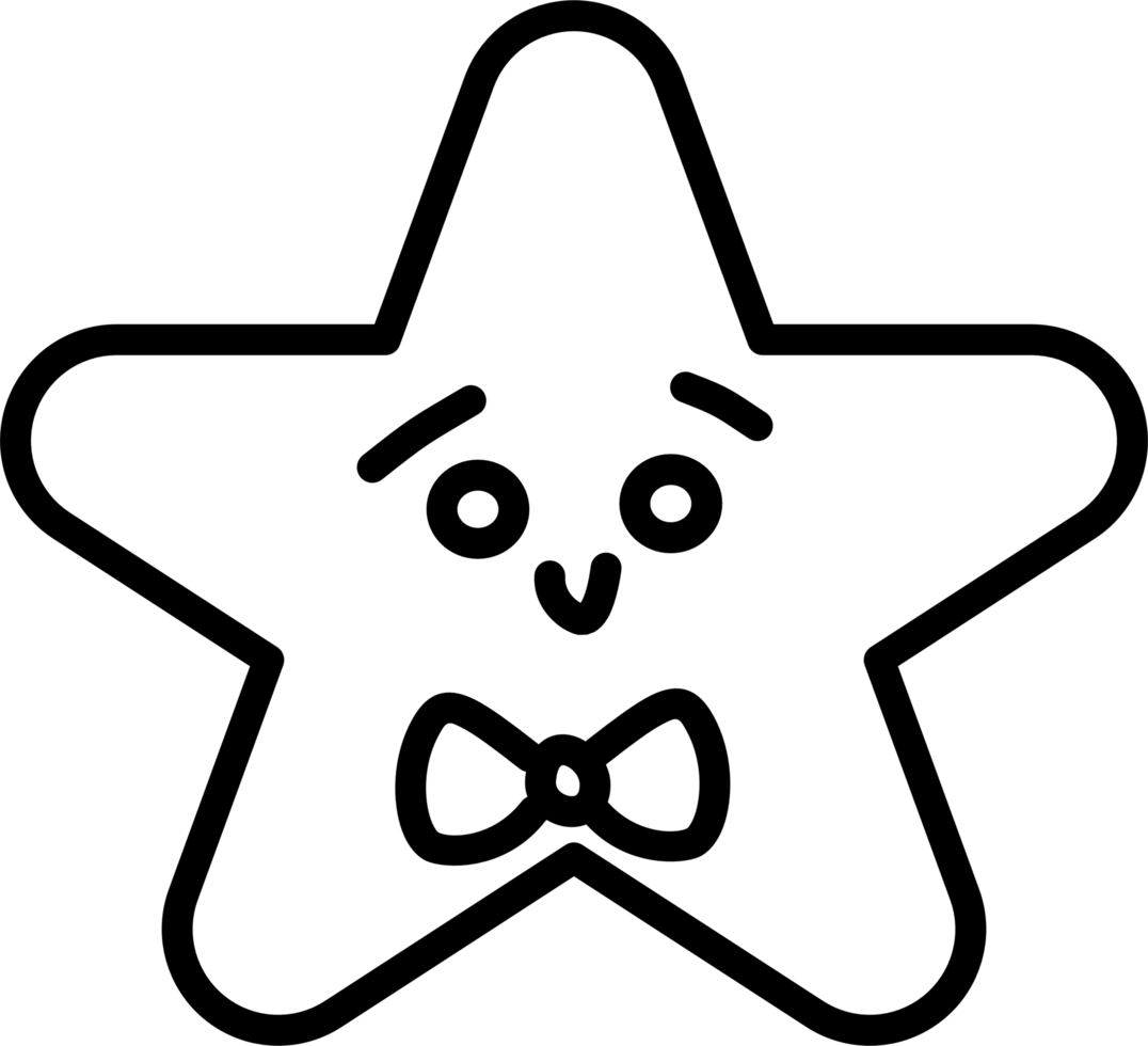 Happy star emoji outline png