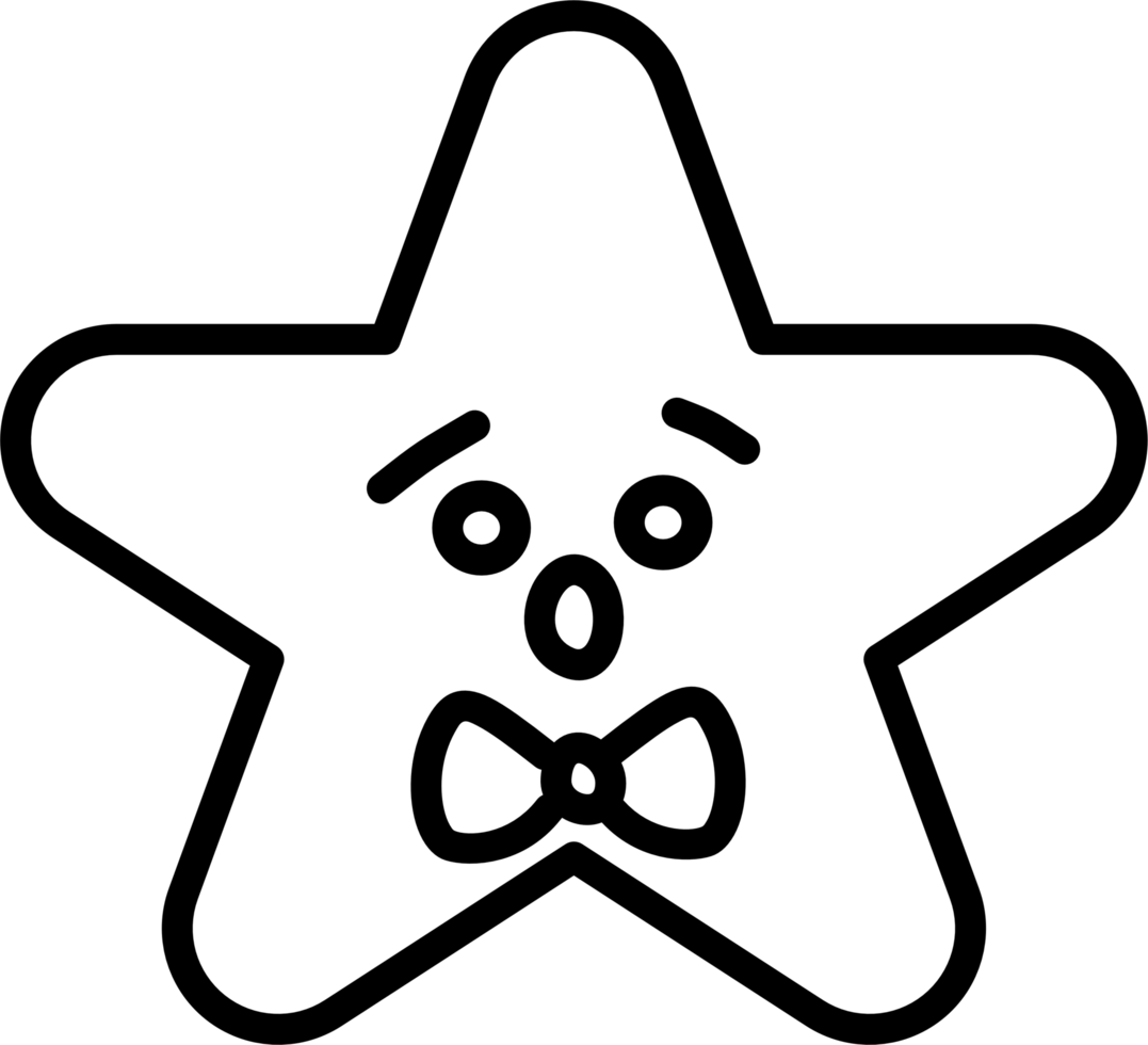 Shocked star emoji outline png
