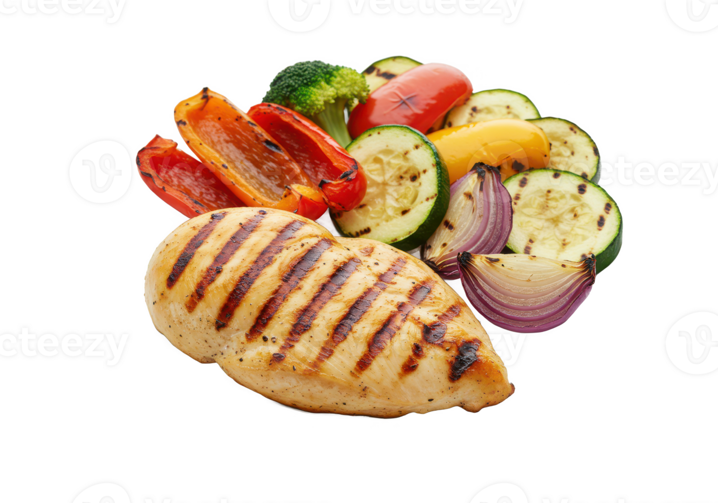 Grilled chicken breast with vegetables png