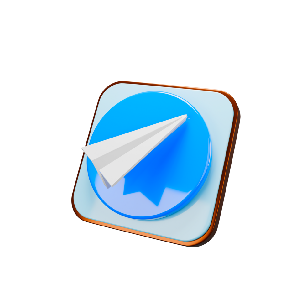 a 3d icon render of telegram symbol png