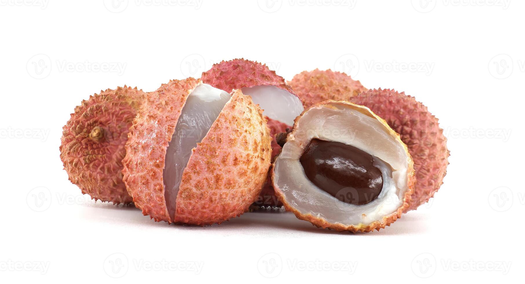 Lychee Fruit on White Background photo