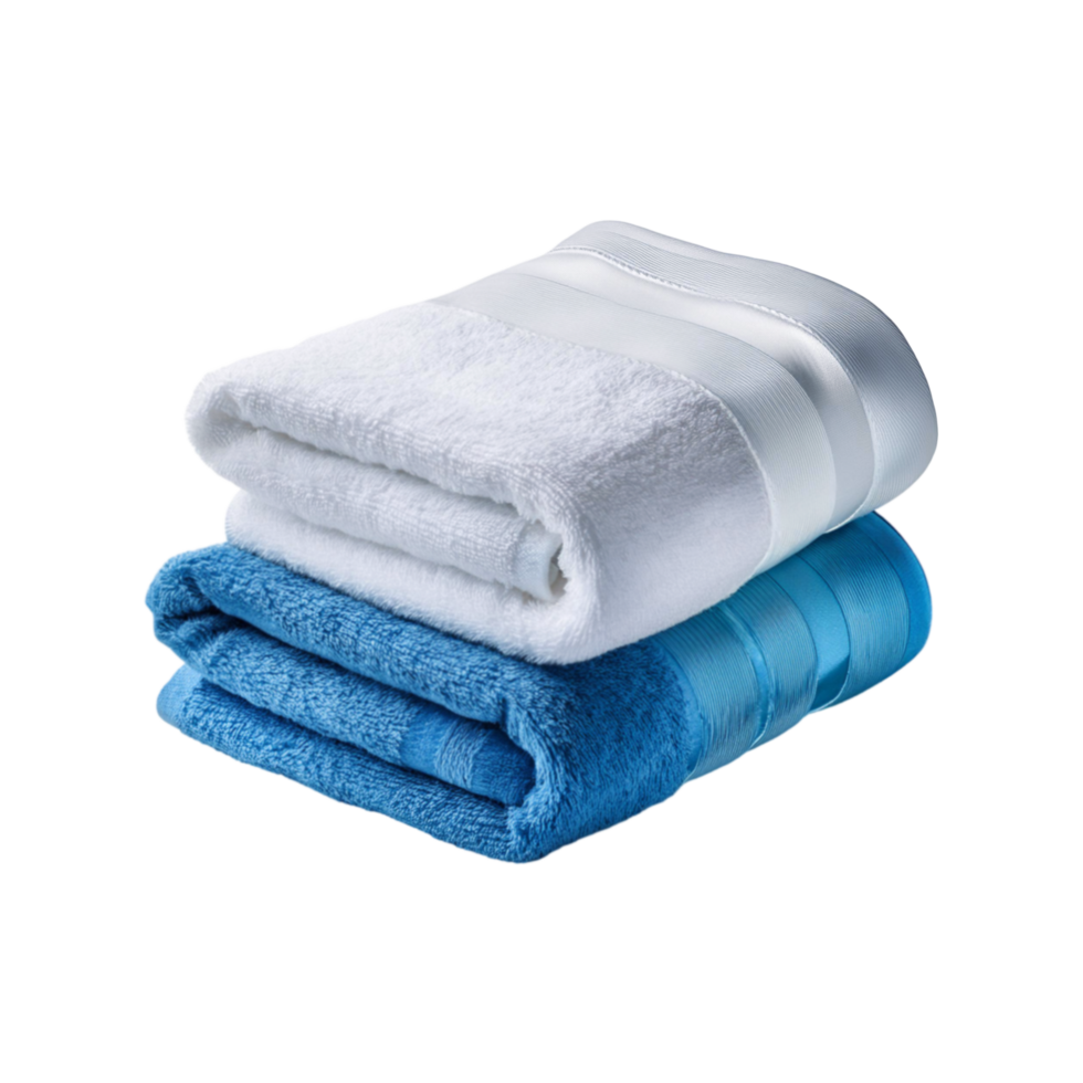 White and skyblue Towel on transparent background png