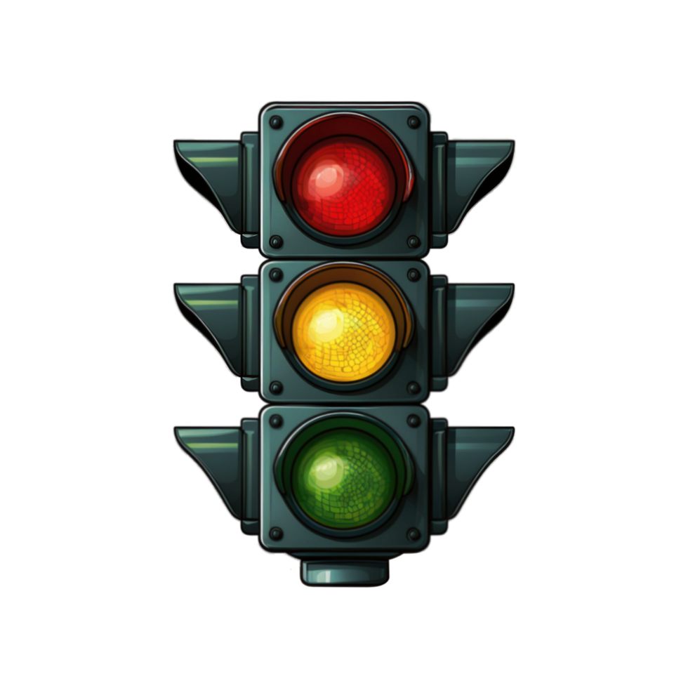 Traffic signal light on transparent background png