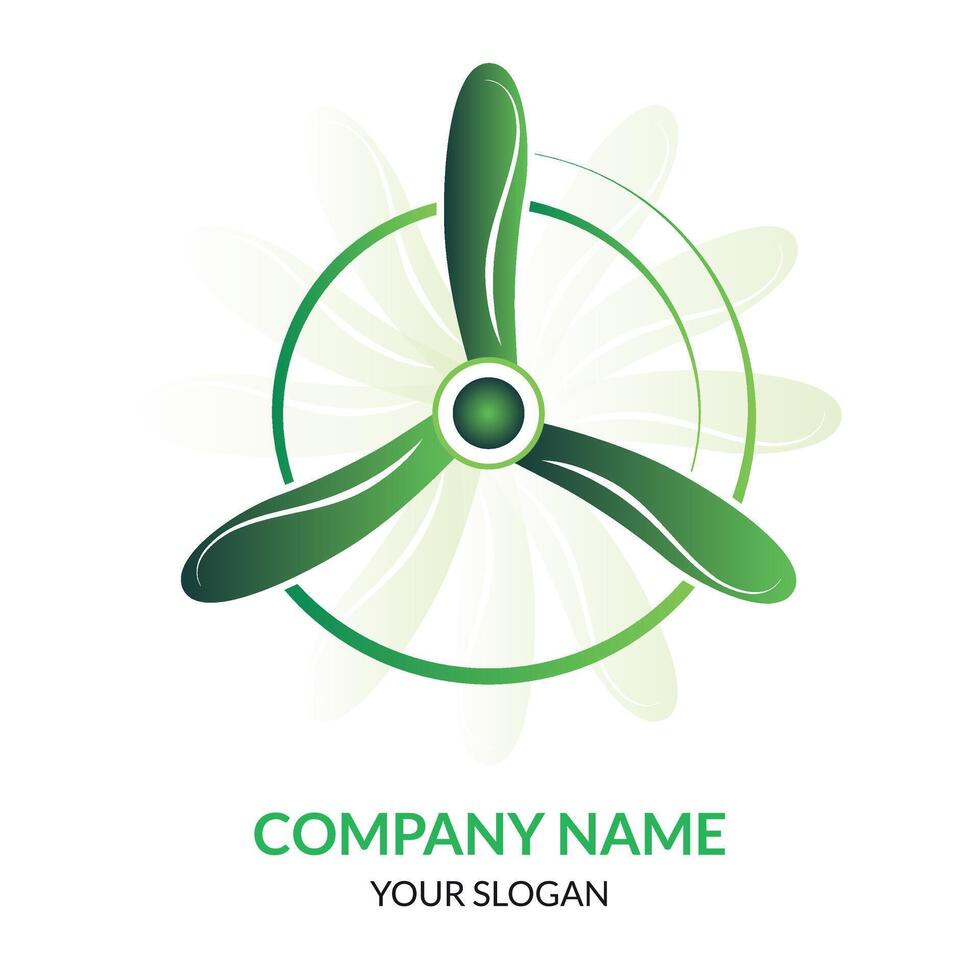 Electric Fan Logo Sign green Ceiling Fan Design vector