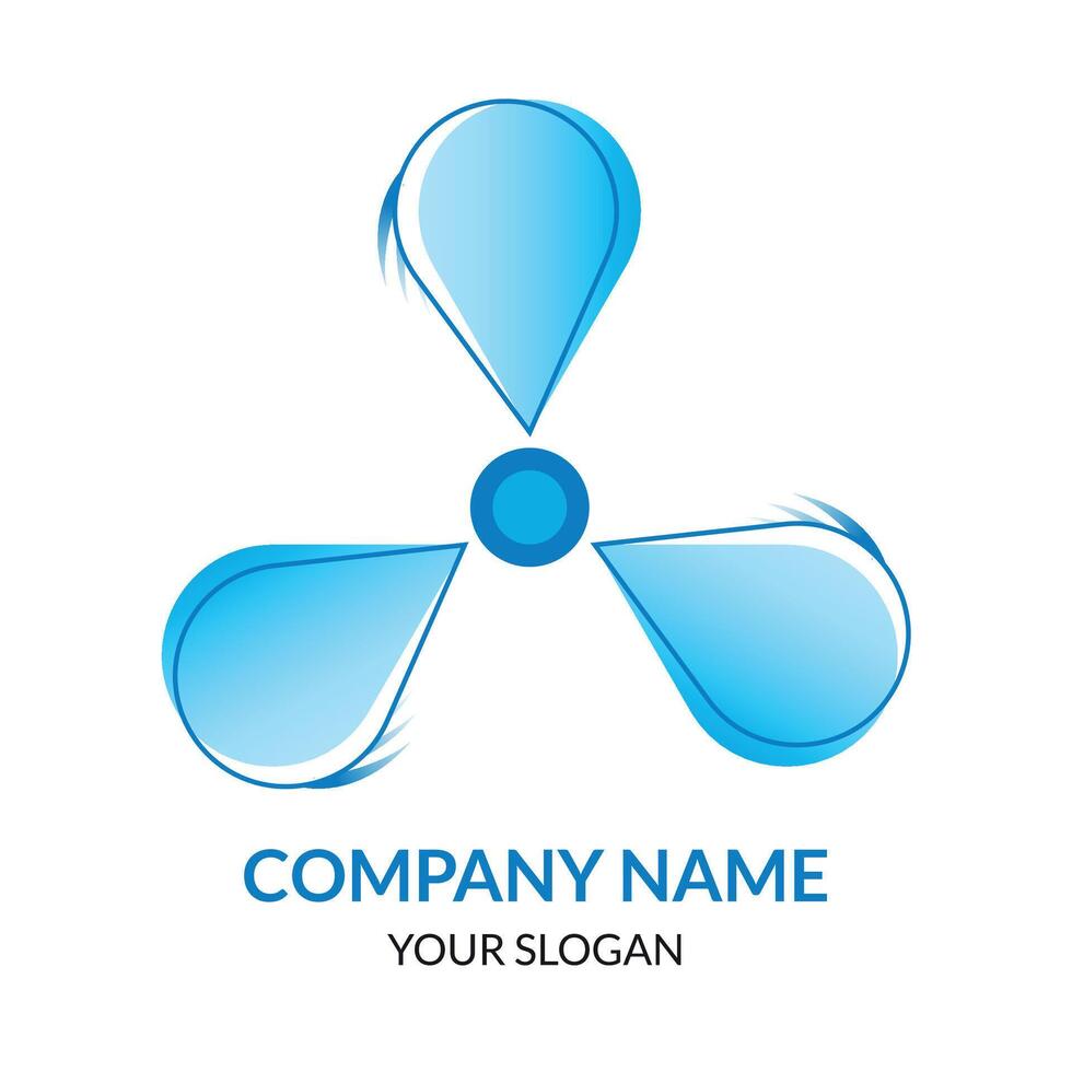 Electric Fan Logo Sign three Ceiling Fan Design vector