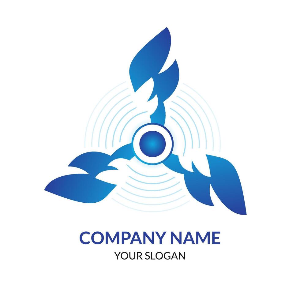 Electric Fan Logo Sign blue Ceiling Fan Design vector