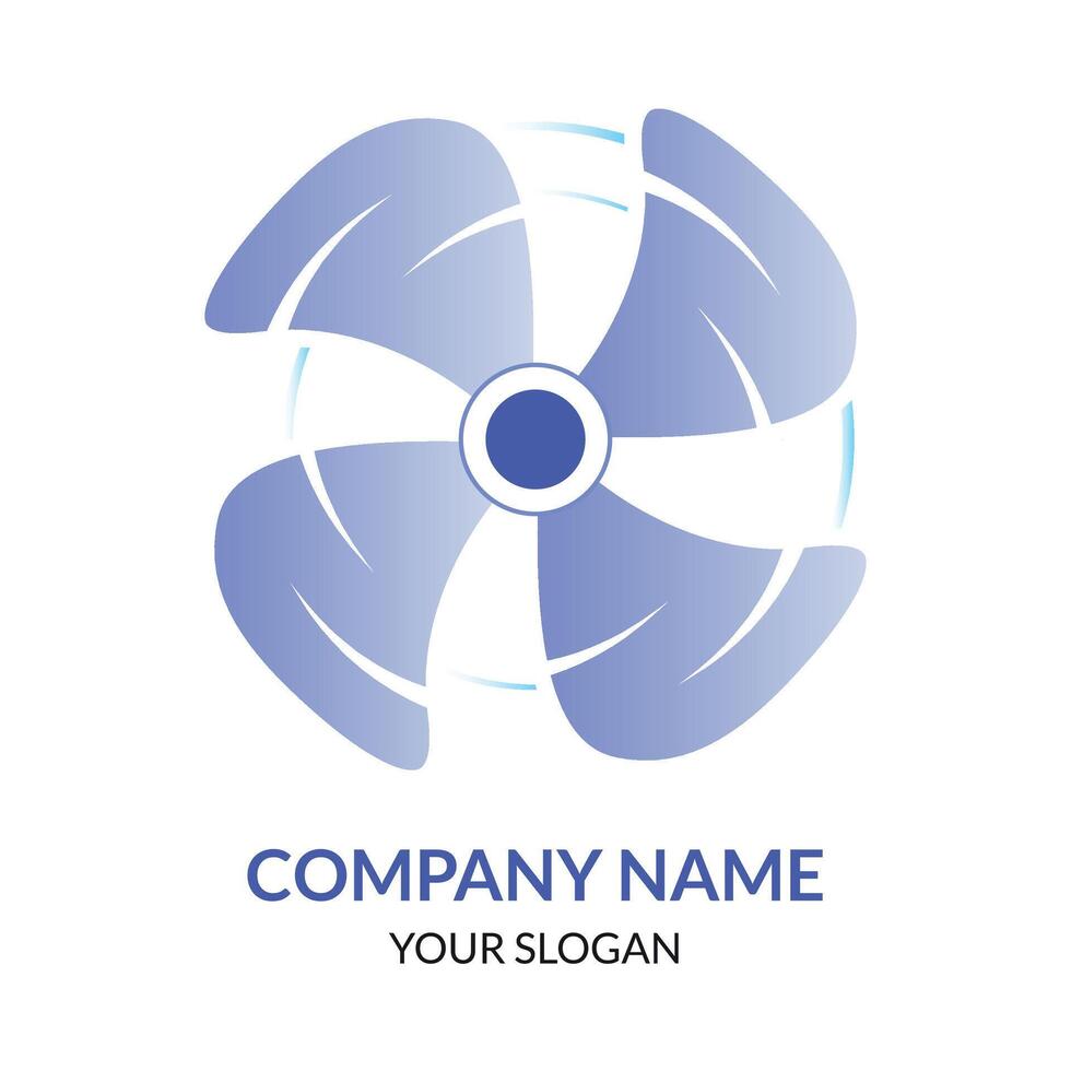 Electric Fan Logo Sign colorful Ceiling Fan Design vector