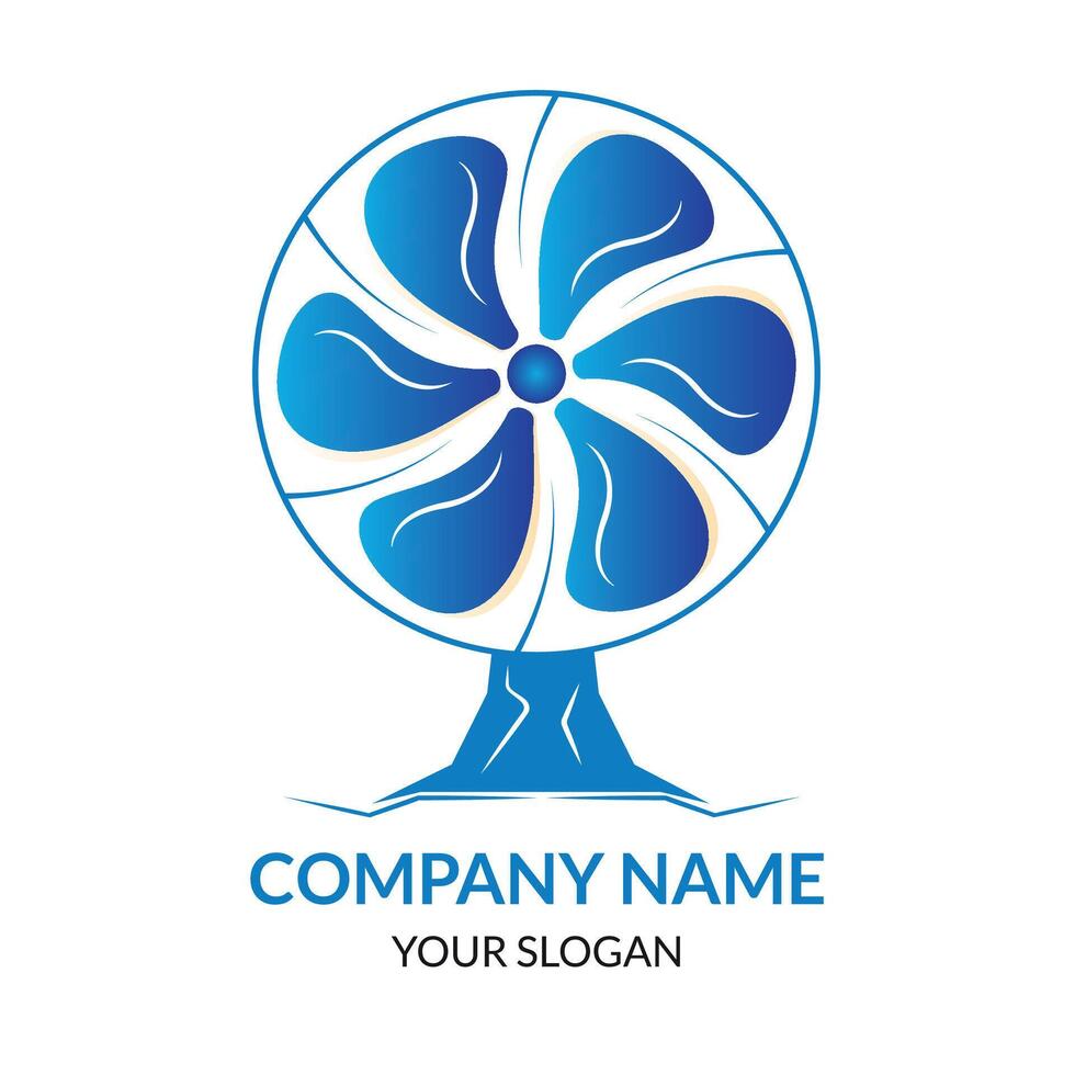 Electric Fan Logo Sign round Ceiling Fan Design vector