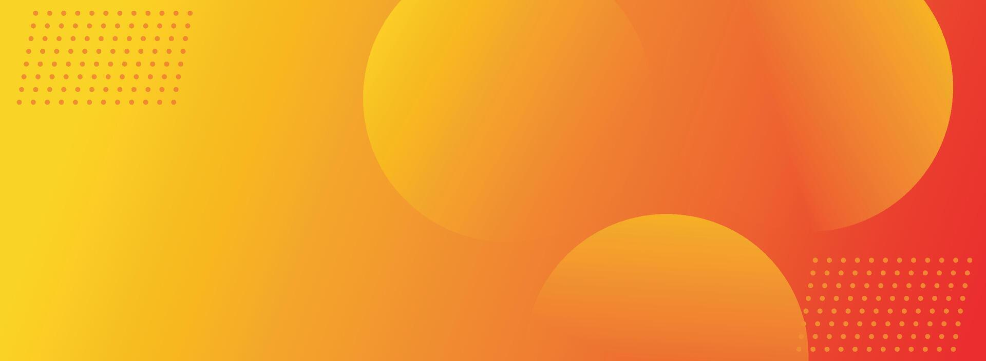 Minimal orange yellow gradient abstract banner background with circles dynamic vector