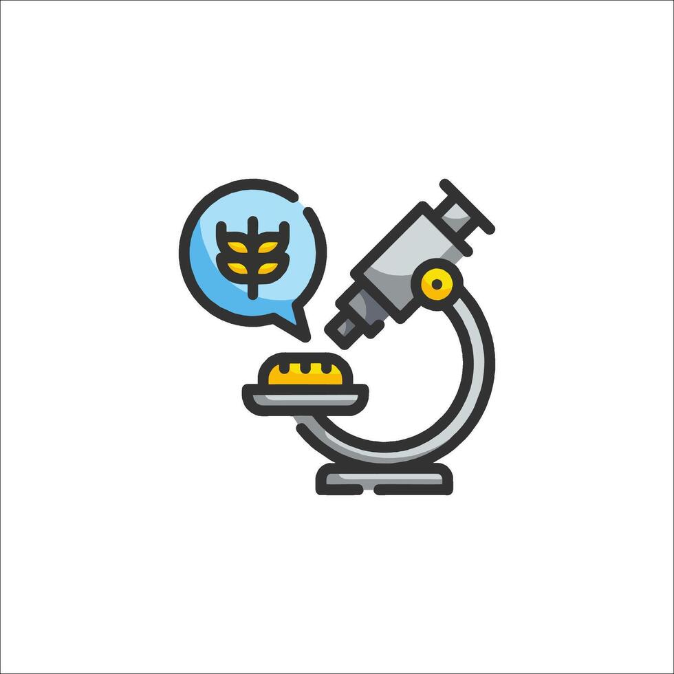 A microscope and a bowl with food vector
