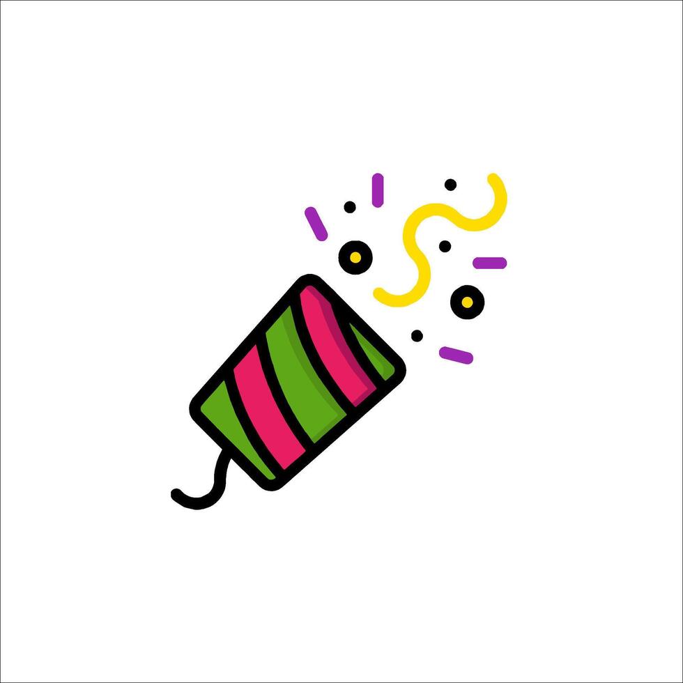 A colorful confetti streamer icon on a white background vector