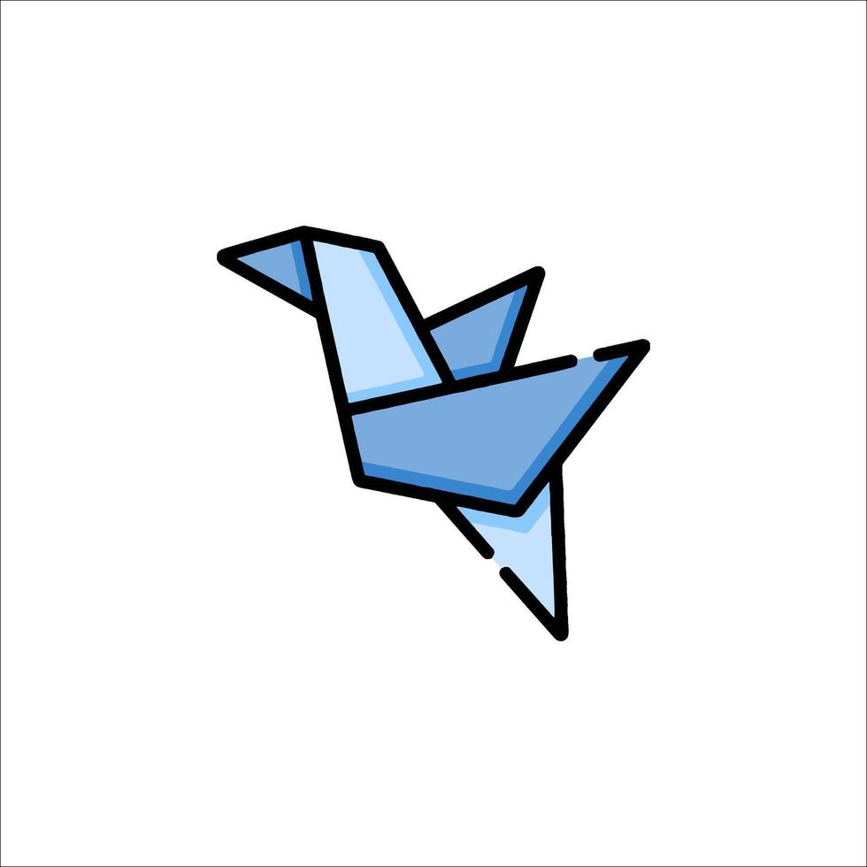 A blue bird with a black outline on a white background vector
