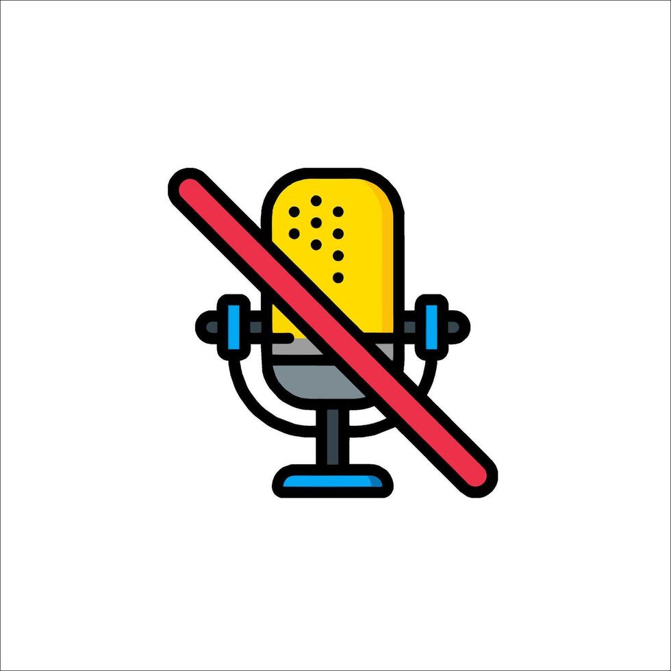 No microphone icon illustration vector