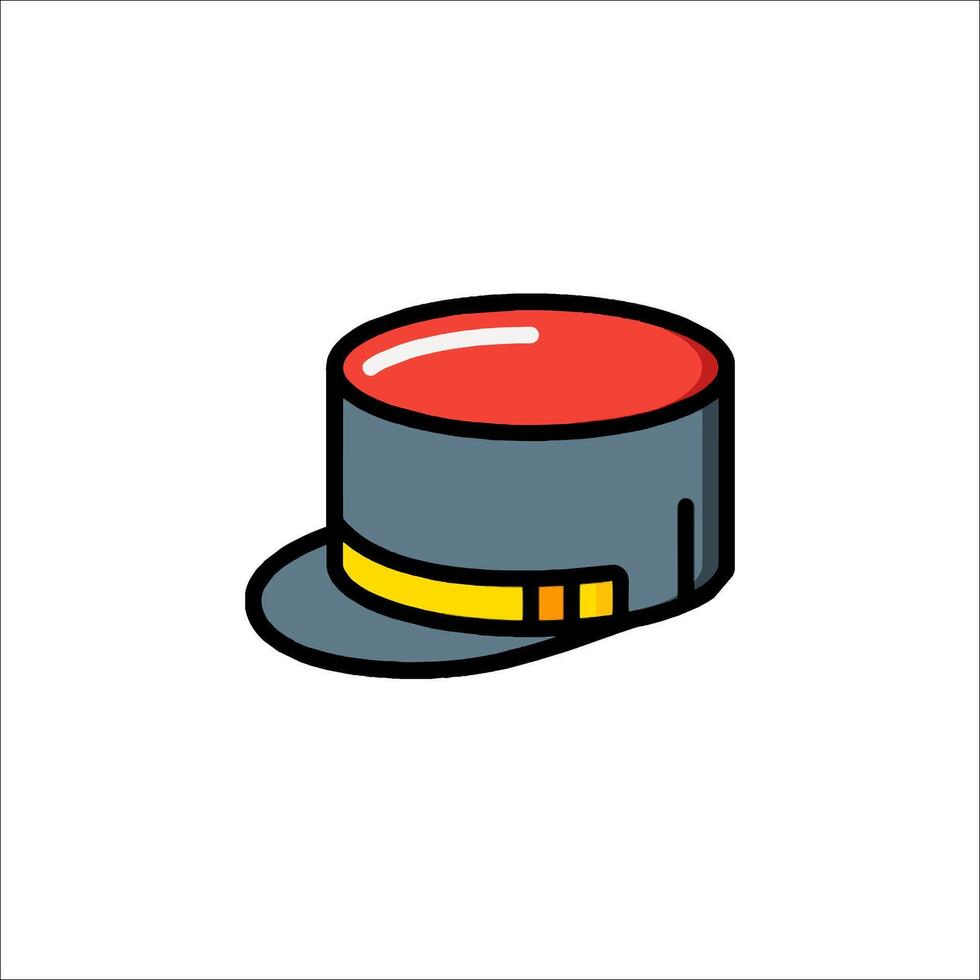 A hat with a red button on it vector
