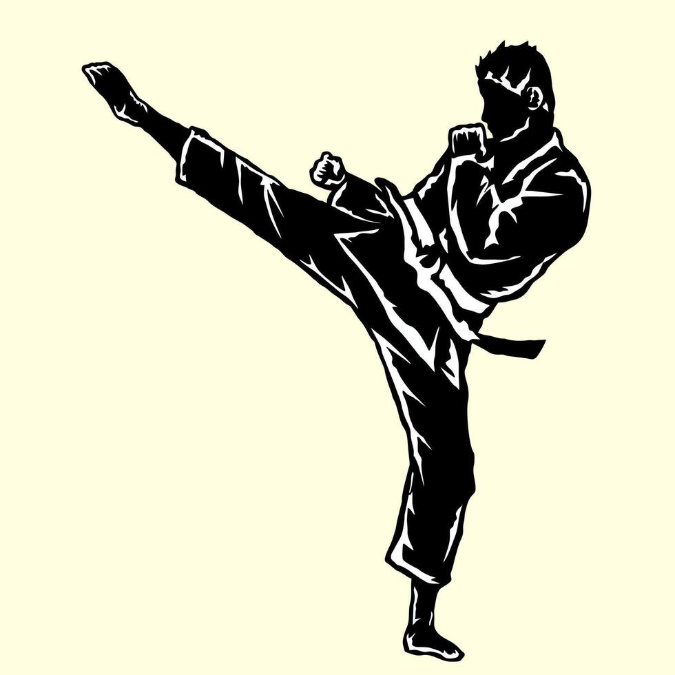Karate man illustration vector