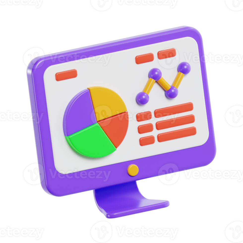 3D Data Visualization Icon, Chart and Graph UI png