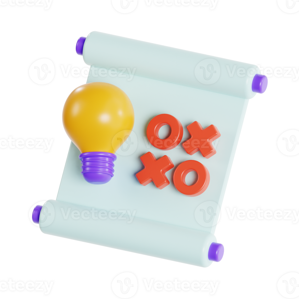 3D Business Strategy Icon, Planning and Execution png